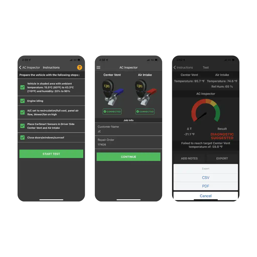 TAC-100 app 2 TACI-100 CAR Smart automotive air conditioning inspection tool App